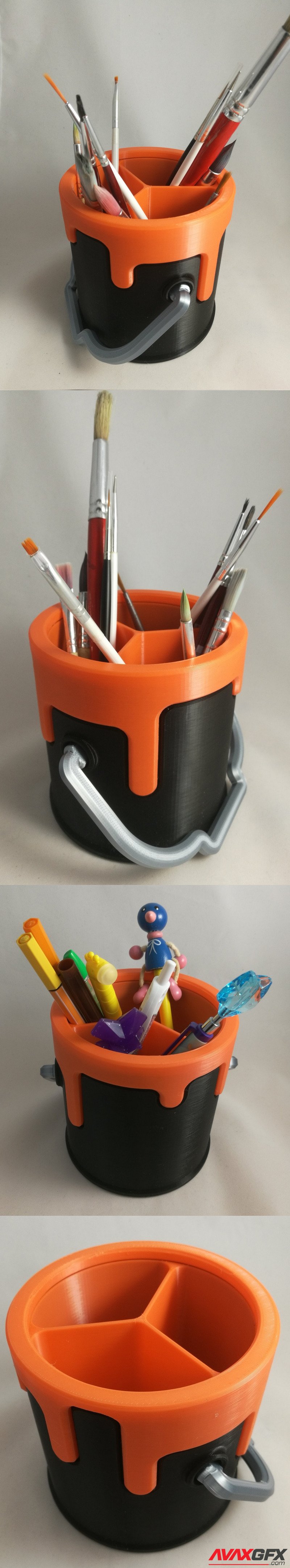 Drippy Bucket with Divider Insert - 3D Print Model