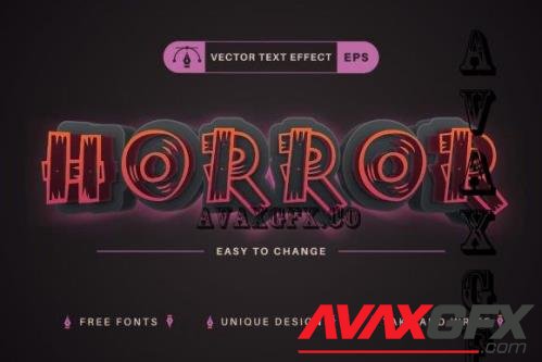 Wooden Horror - Editable Text Effect - 10237809