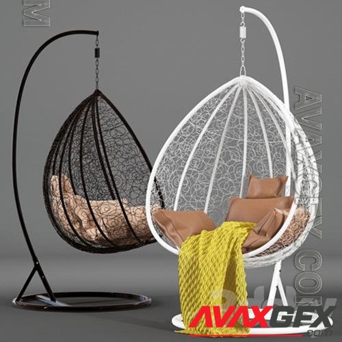 Suspended swing chair Fresco Maxi 3D Model