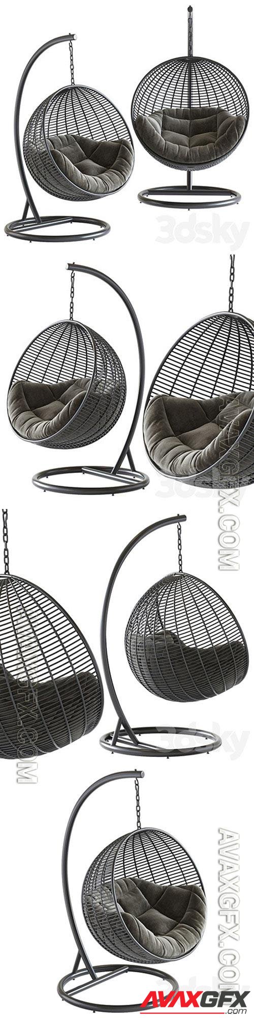 Fotel wiszący Cocoon De Luxe, czarny 3D Model