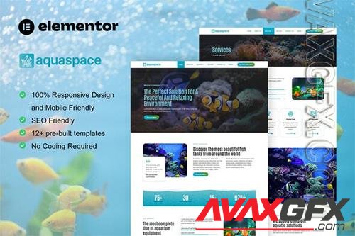 ThemeForest - Aquaspace - Fish Aquarium & Aquascape Service Elementor Template Kit - 39878874