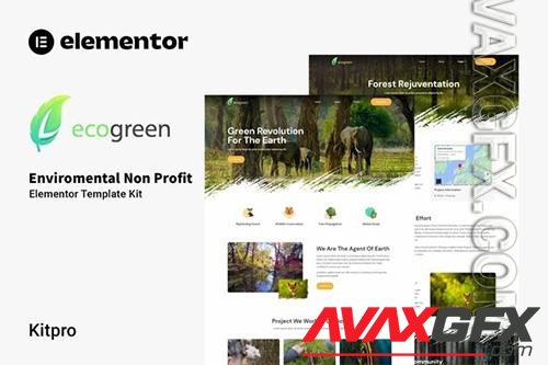 ThemeForest - Ecogreen - Environmental Non Profit Elementor Template Kit - 39880521