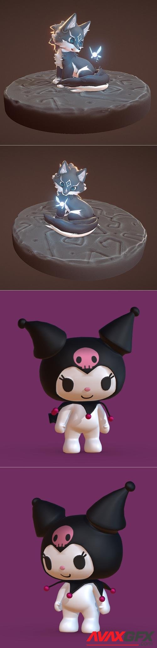 Wolf Link young and Kuromi from Onegai My melody – 3D Print