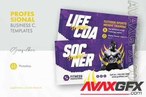 Fitness Trainer Business Card Templates A4WQGAT