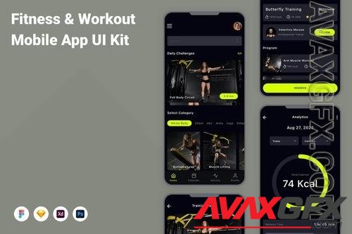 Fitness & Workout Mobile App UI Kit 977L9QQ