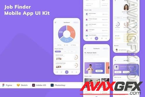 Job Finder Mobile App UI Kit 2K7KJDA