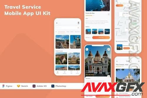 Travel Service Mobile App UI Kit 6PK3C5Z