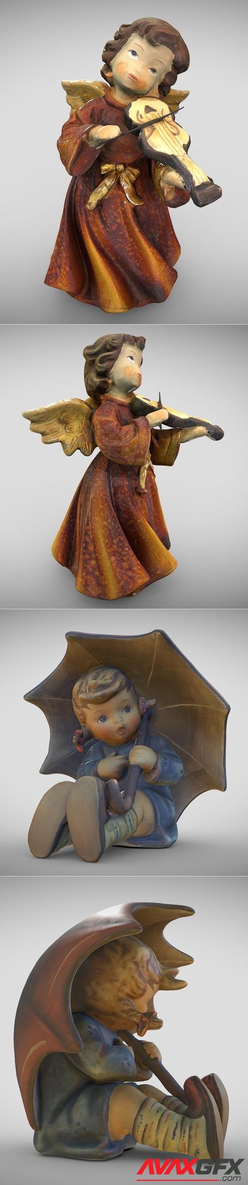 Christmas Angel (Photogrammetry) and Umbrella Girl (Photogrammetry) – 3D Print