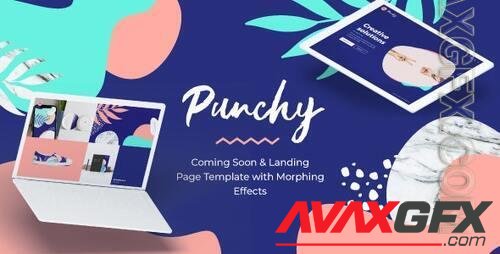 Punchy - Coming Soon and Landing Page Template with Morphing Effects 22567284