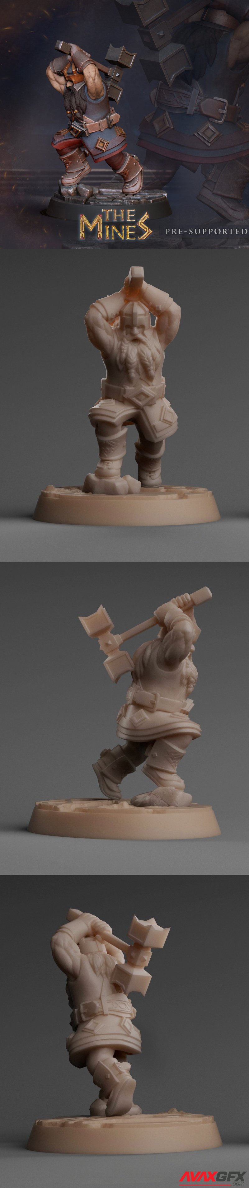 Dwarf with hammer - 3D Print Model