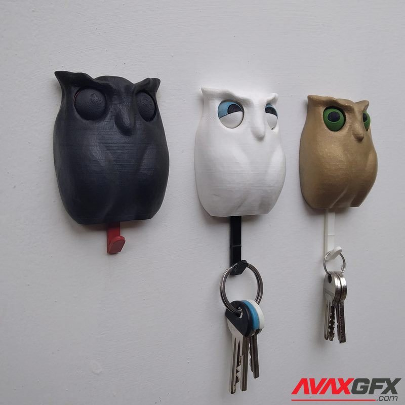 Owl - Wall Key Holder - 3D Print Model