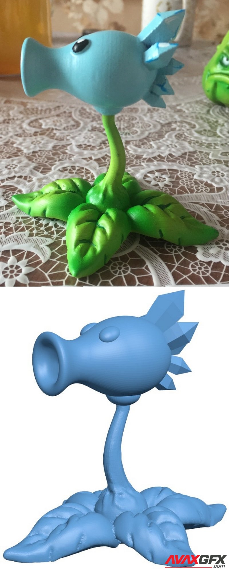 Plants VS Zombies - Ice Peashooter - 3D Print Model