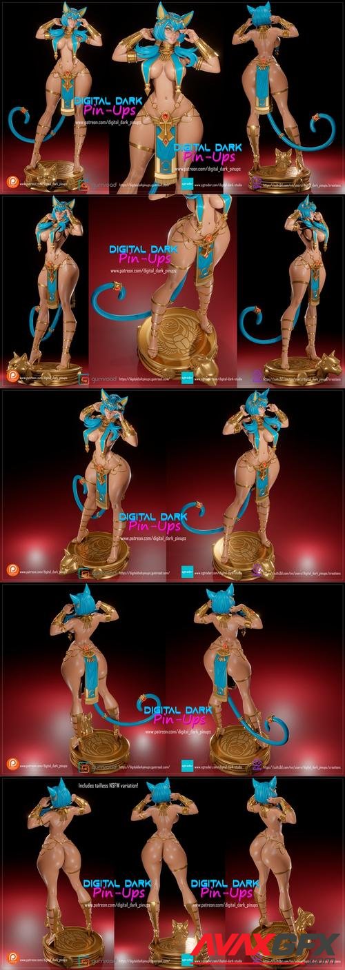 Digital Dark Pin-Ups - Egyptian Catgirl – 3D Print