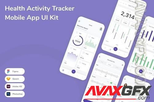 Health Activity Tracker Mobile App UI Kit MQG2WQ8