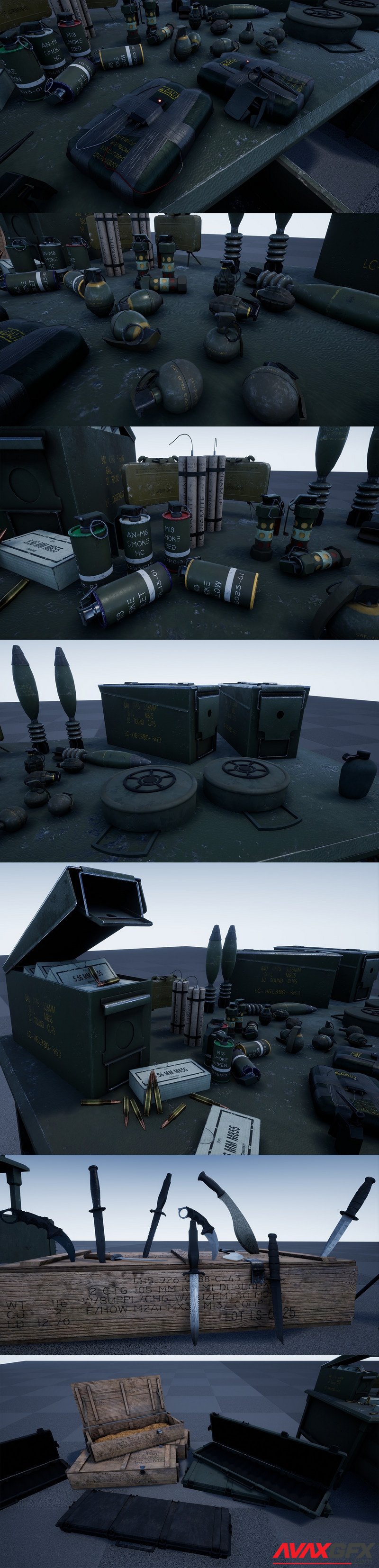 Knives, Explosives, and Ammunition - Military Props Pack
