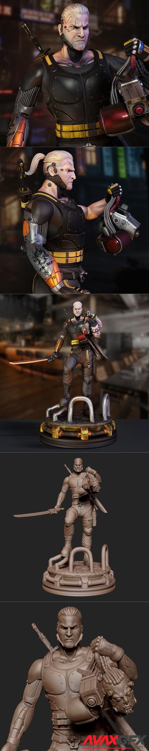 Geralt Cyberpunk V2 Fanart – 3D Print