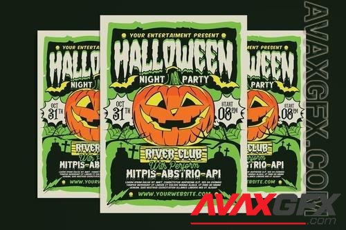 Halloween Night Party Flyer Template QRXQDXU