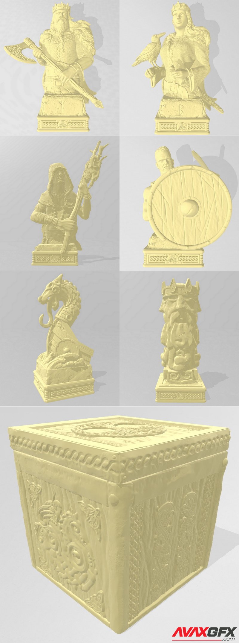 Viking Chess Set - 3D Print Model