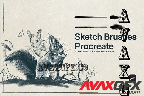 10 Sketch Brushes Procreate - 10258155