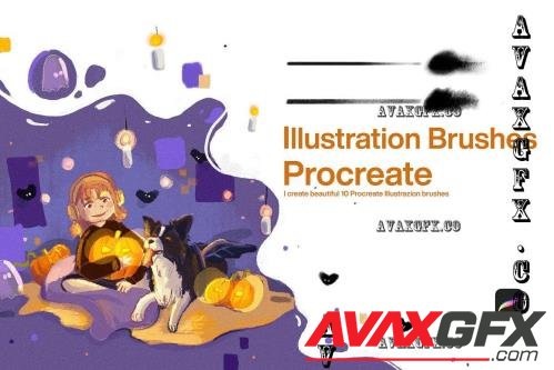 10 Illustration Brushes Procreate - 10258120