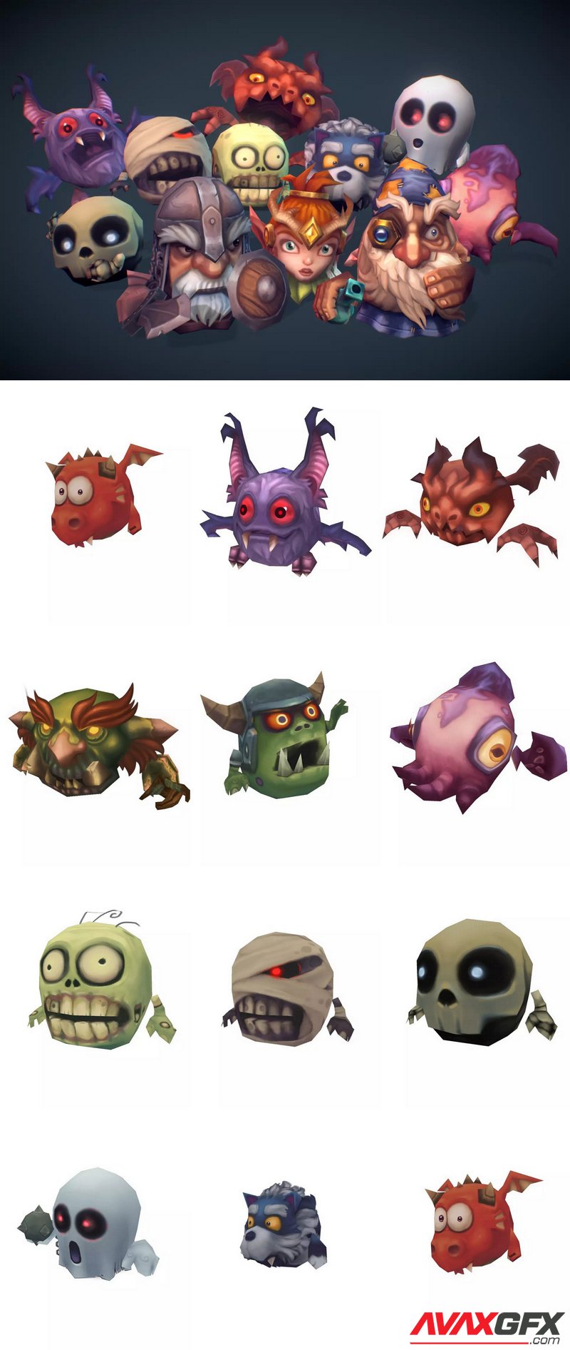 Micro Monster & Heroes Pack Low Poly v2