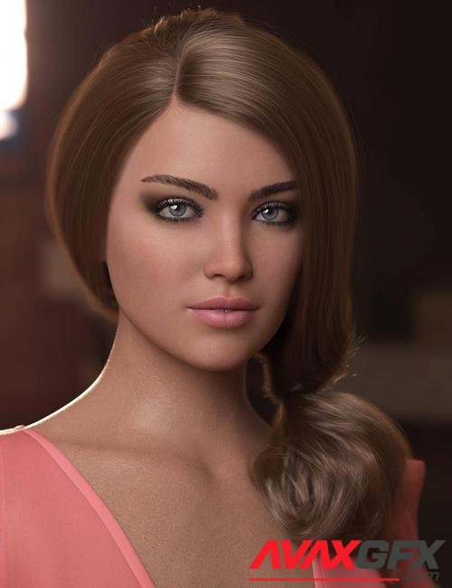 Romantic Side Tail Hair for Genesis 8 Female