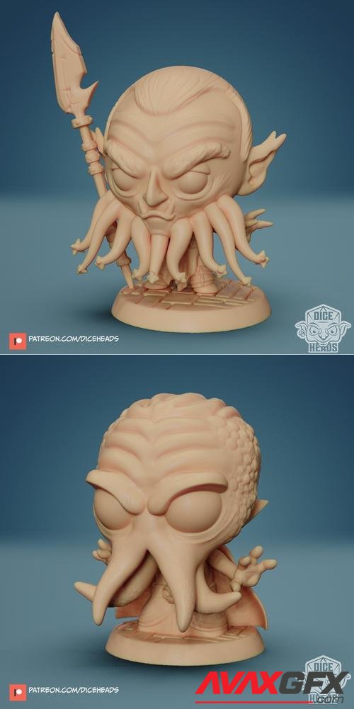 Dice Heads - Mindflayer and Bearded Devi – 3D Print