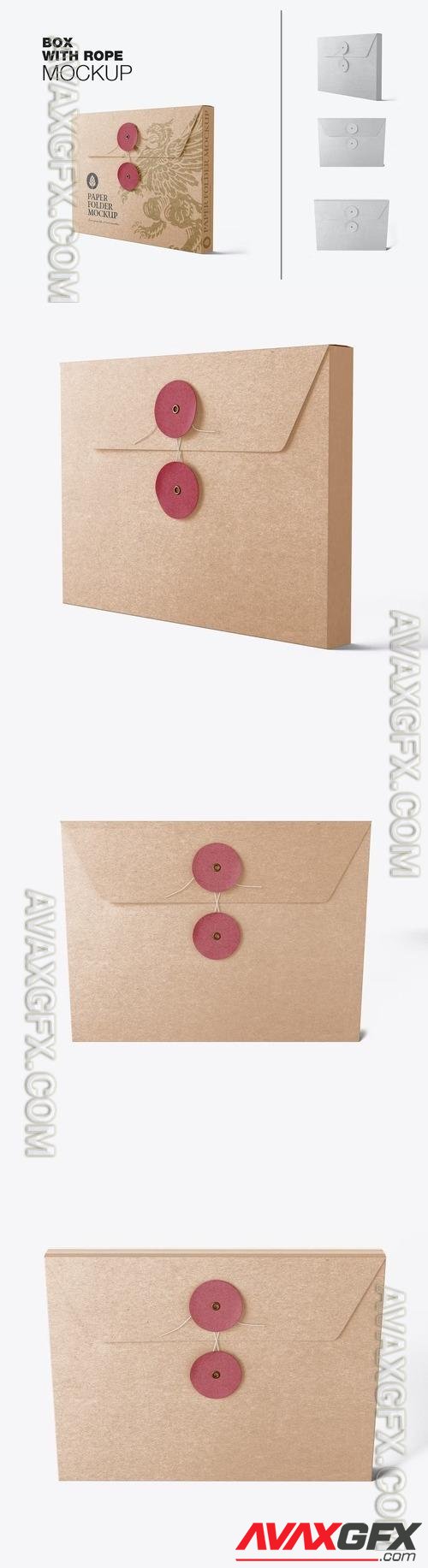 Paper Kraft Folder with String mockup 