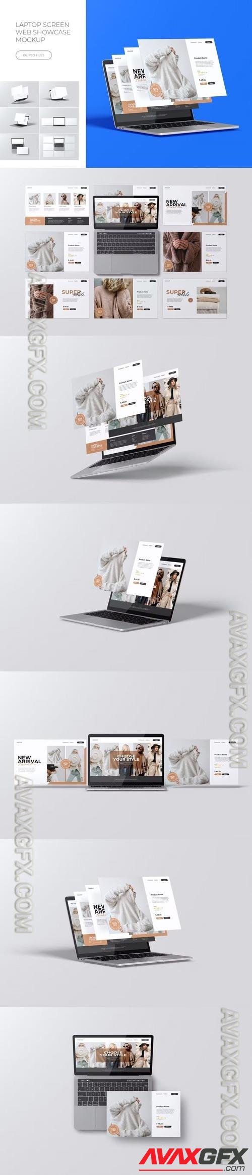 Laptop Screen & Web Showcase Mockup 
