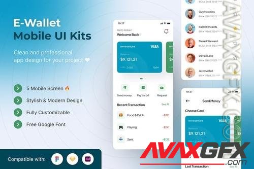 E-Wallet Mobile UI Kits Template