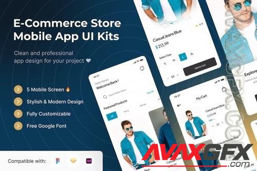 E-Commerce Store Mobile UI Kits Template