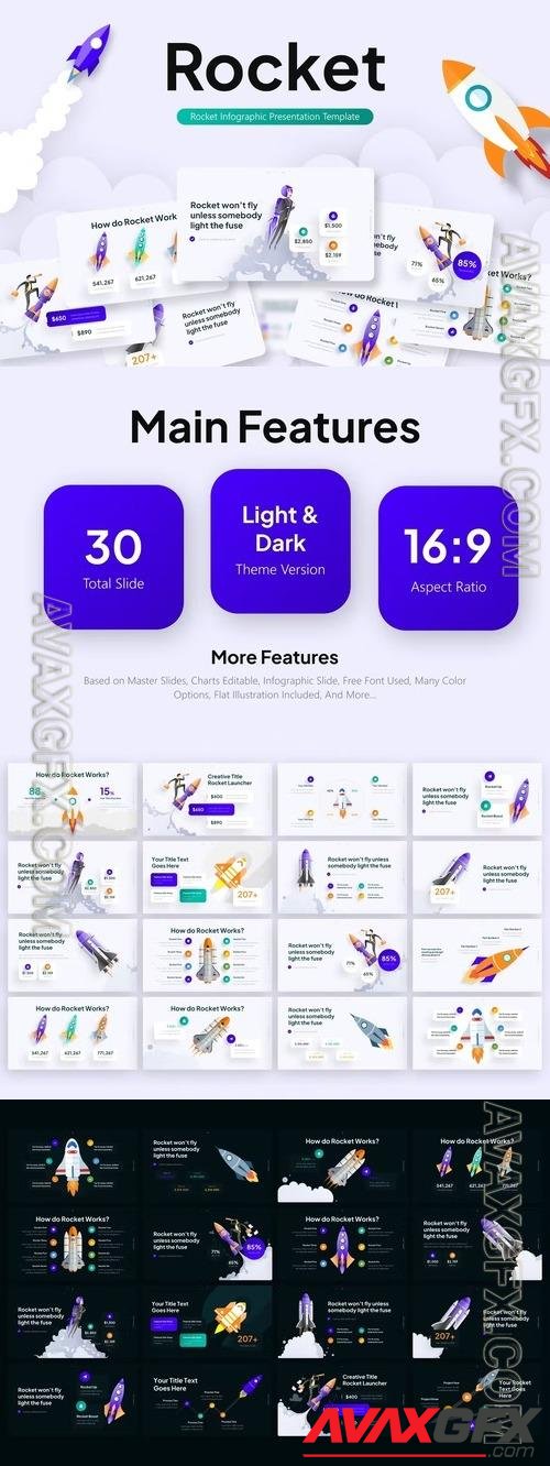 Rocket Infographic PowerPoint Template