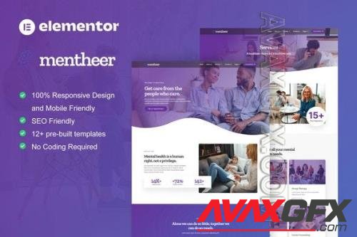 ThemeForest - Mentheer - Mental Health Therapy Elementor Pro Template Kit/40106393
