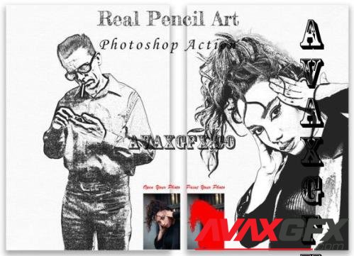 Real Pencil Art Photoshop Action - 10268124