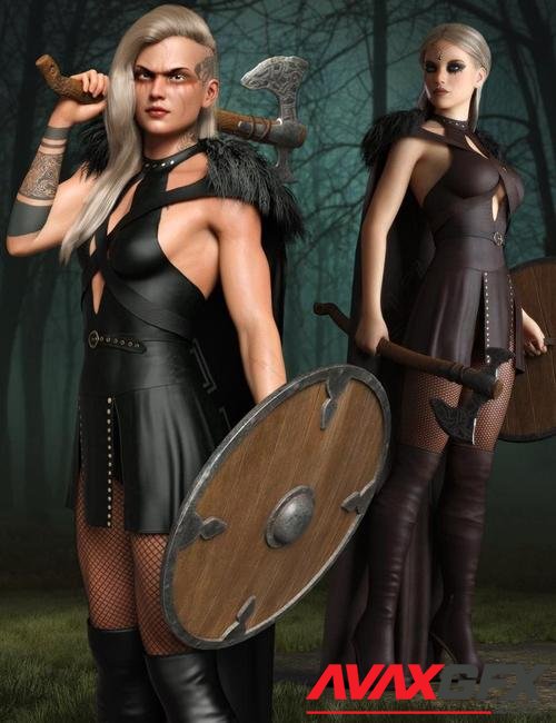 dForce Viking Princess Outfit Set for Genesis 8 and 8.1 Females