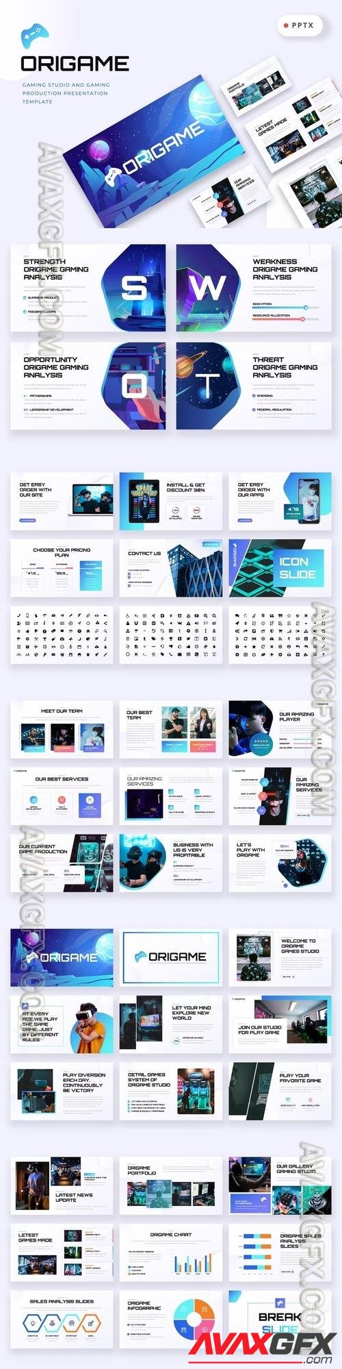 ORIGAME - Gaming Studio Powerpoint Template