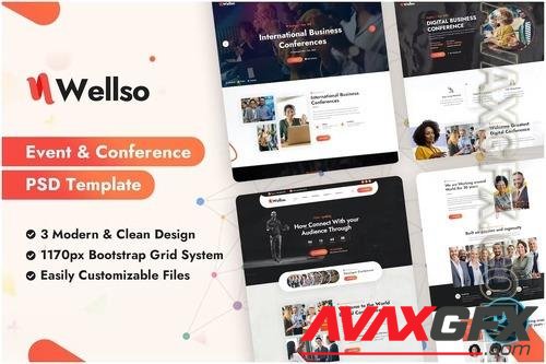Wellso - Event & Conference PSD Template