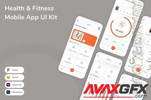 Health & Fitness Mobile App UI Kit QMWB9RT