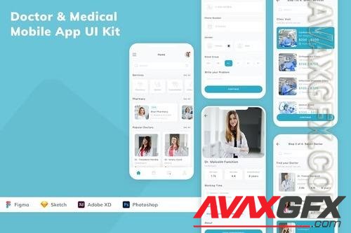Doctor & Medical Mobile App UI Kit 7N339TB