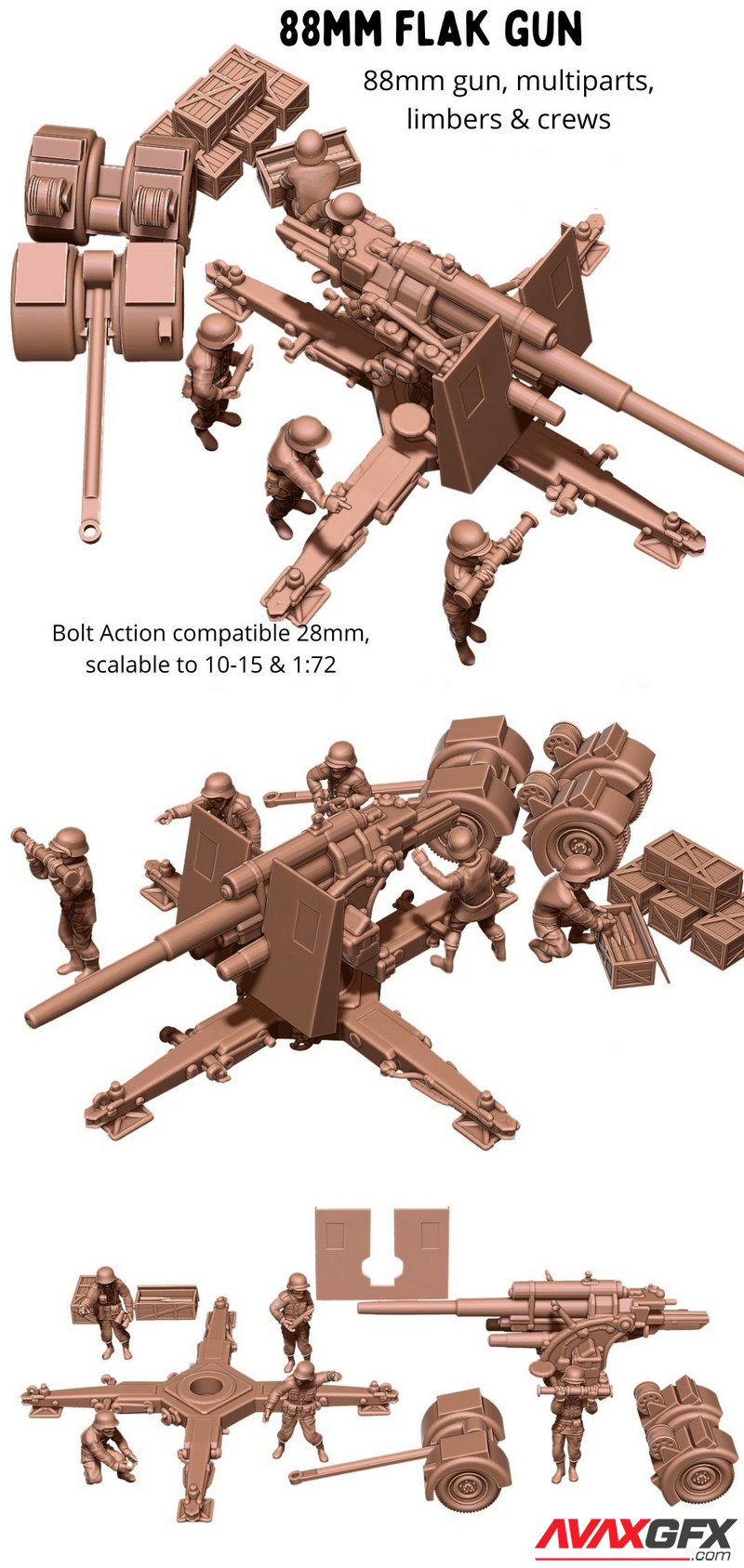 88mm Flak Gun - 3D Print Model