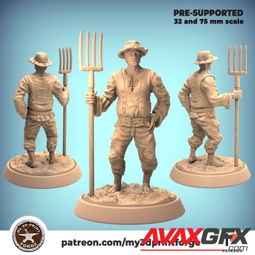 My3DPrintForge - Farmer with pitchfork – 3D Print