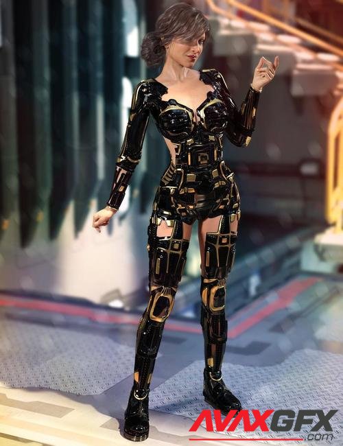 Cyber Guardian Outfit for Genesis 8 and 8.1 Females