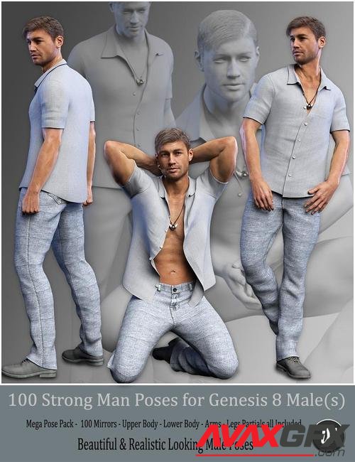 iV 100 Strong Man Poses for Genesis 8 Male(s)