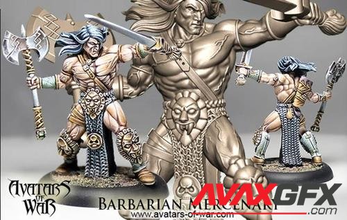 Avatars of War - Barbarian Mercenary – 3D Print