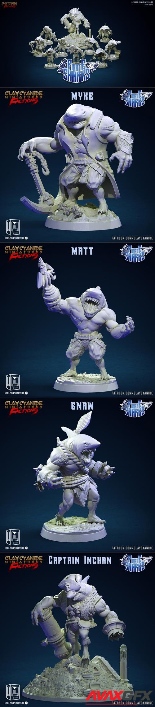 Clay Cyanide Miniatures - Pirate Sharks – 3D Print