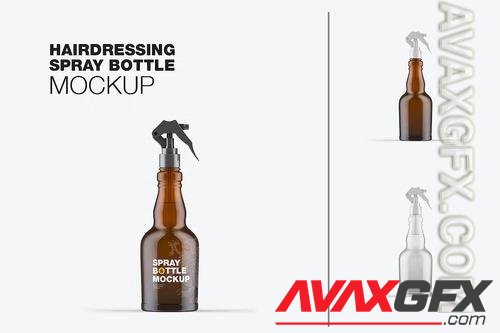 Set Different Glass Spray Bottles Mockup 