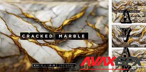White Gold Cracked Marble Textures - 10199149