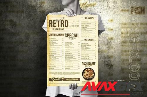 Retro Food Menu Big Poster Design X3AC4P2