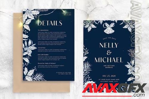 Winter Wedding Invite Card Template 55YGCZY