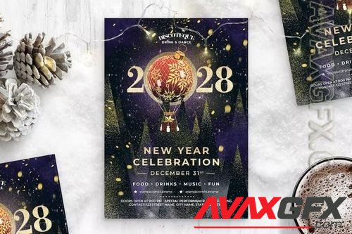 NYE New Years Eve Flyer Template 4B5WTWB